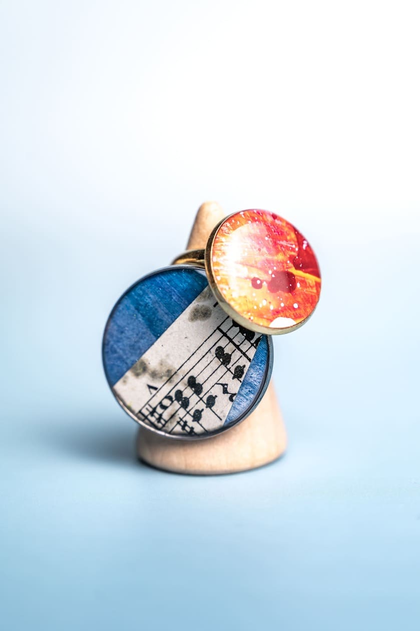 Anello artistico Lollipop con motivi allegri e texture unica
