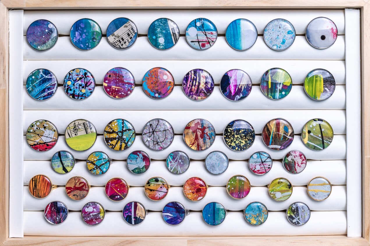 Anello artistico Lollipop con design particolare e colori armoniosi