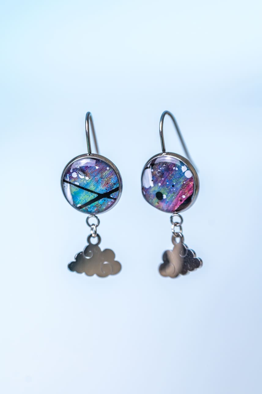 Orecchini artistici Fairy Tales con texture uniche e forme delicate