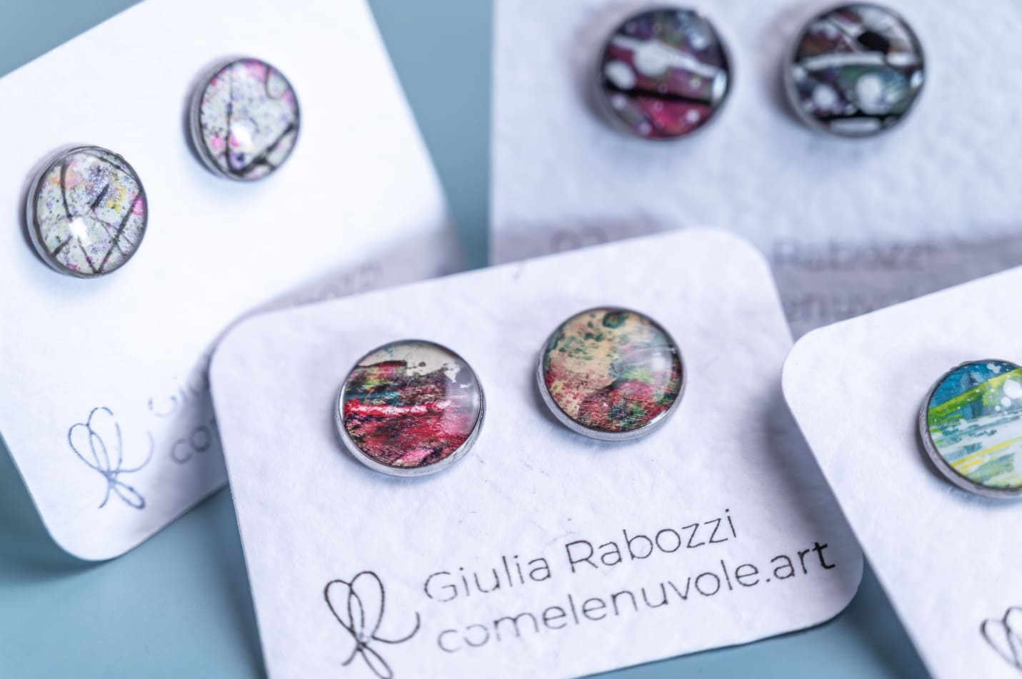 Orecchini unici Lollipop con colori brillanti e forme divertenti