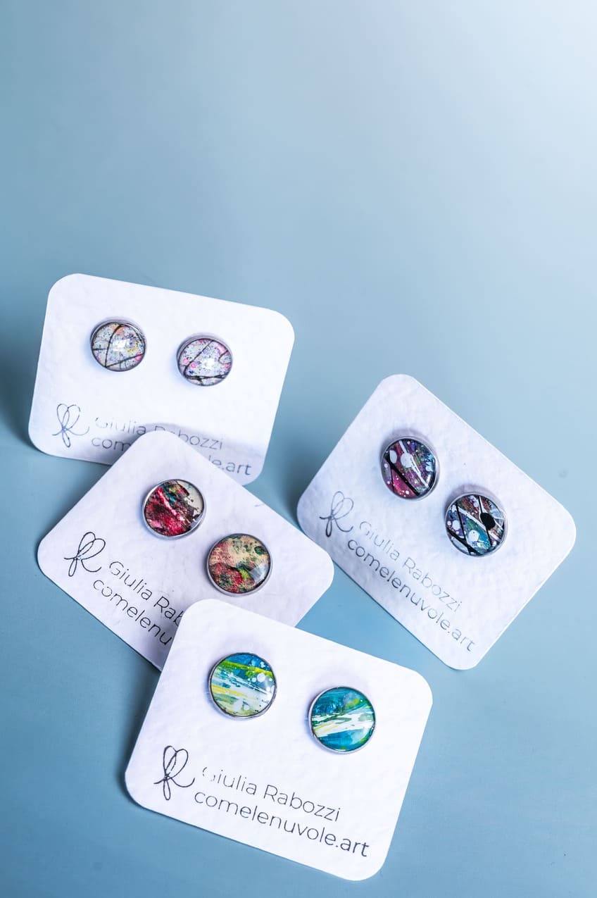 Orecchini artistici Lollipop con design originale e texture unica