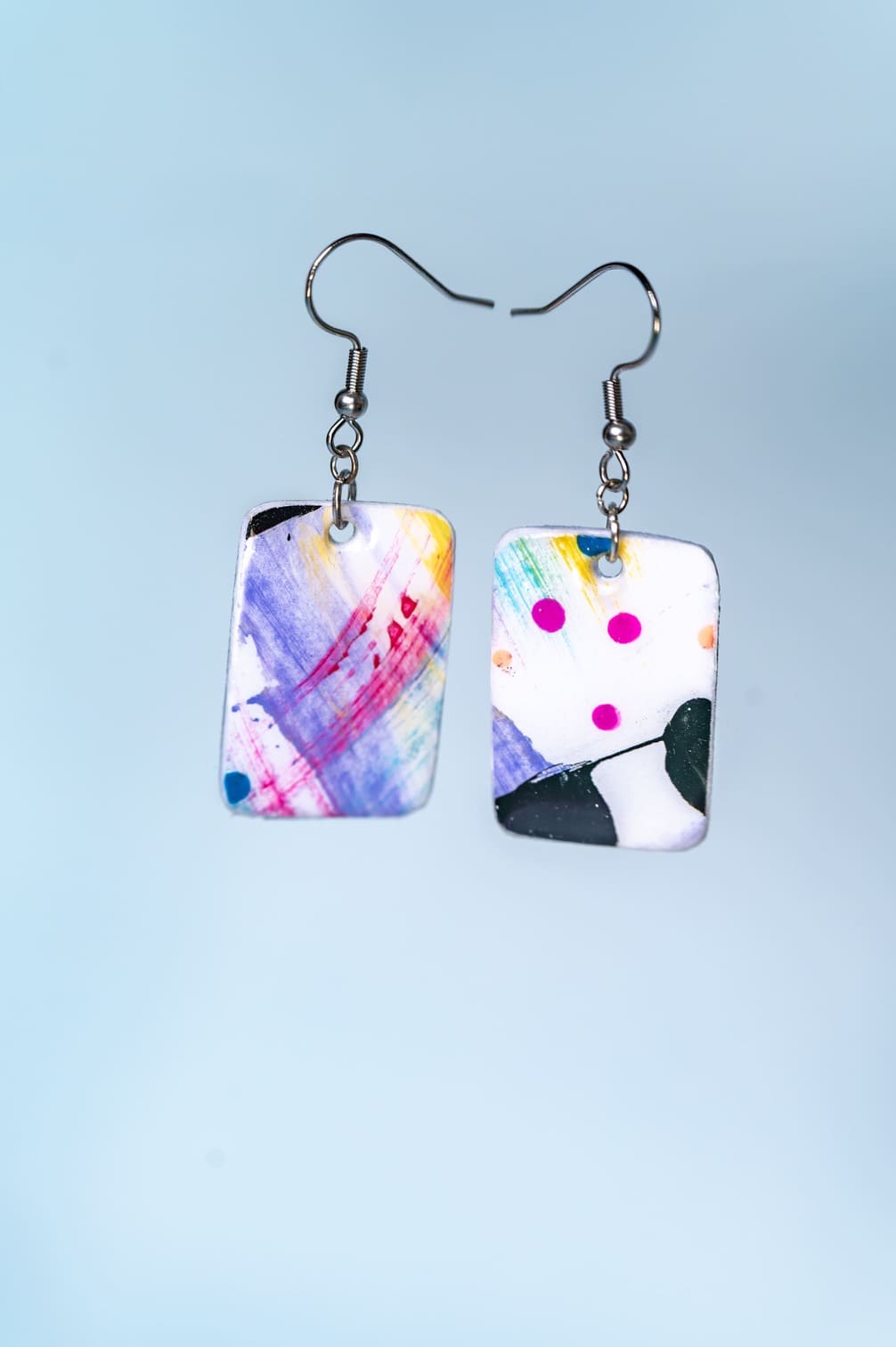 Orecchini artistici Wearable Art con design unico e texture particolare